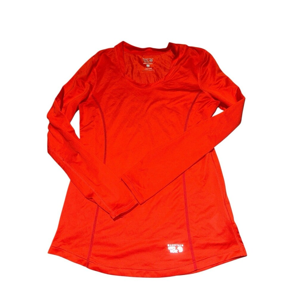Mountain Hardwear Top Womens Medium Red Long‎ Sleeve Tee Lightweight